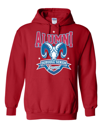 18500- DBQ SENIOR ALUMNI Red Gildan - Heavy Blend™ Hooded Sweatshirt
