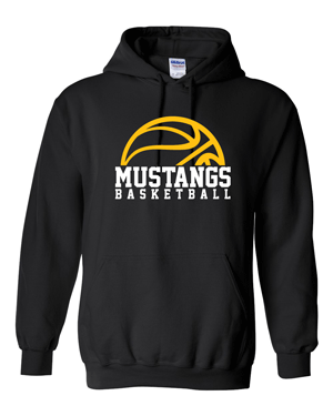 18500- MUSTANG BASKETBALL Black Heavy Blend™ Hooded Sweatshirt