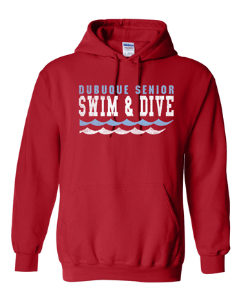 18500- DBQ SENIOR SWIM Red - Heavy Blend™ Hooded Sweatshirt