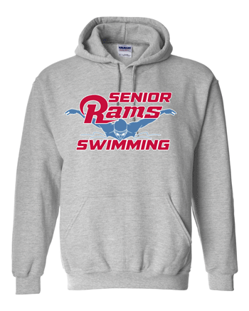 18500- DBQ SENIOR MEN'S SWIMMING Sport Grey Heavy Blend™ Hooded Sweatshirt