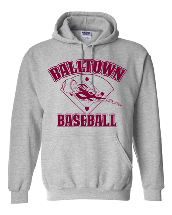 18500- BALLTOWN BASEBALL Grey Heavy Blend™ Hooded Sweatshirt