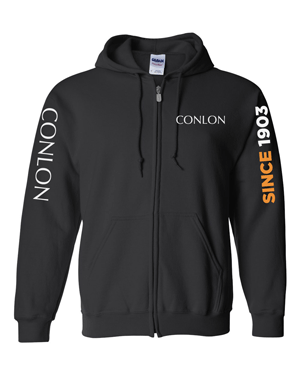 18600- CONLON BLACK Heavy Blend Full-Zip Hooded Sweatshirt