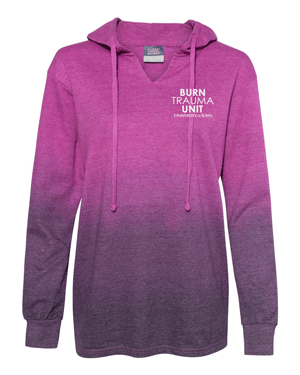 W20185- U OF I BURN UNIT Women's French Terry Ombré Hooded Sweatshirt