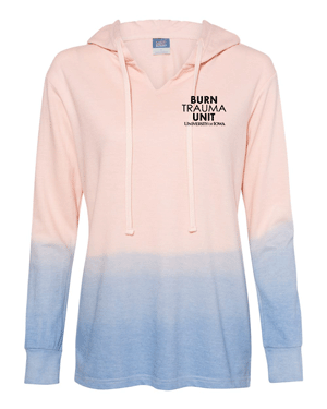 W20185- U OF I BURN UNIT Women's French Terry Ombré Hooded Sweatshirt