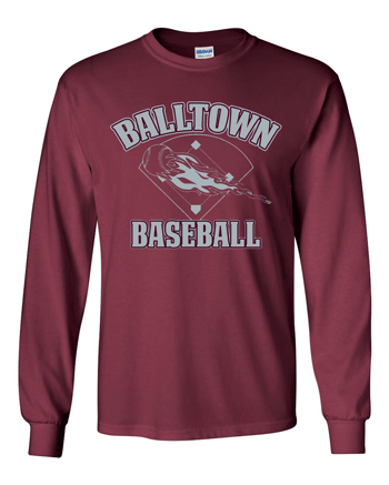 2400- BALLTOWN BASEBALL Maroon Ultra Cotton® Long Sleeve T-Shirt