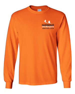 2400- DBQ BIRD DOG CLUB Safety Orange Ultra Cotton® Long Sleeve T-Shirt