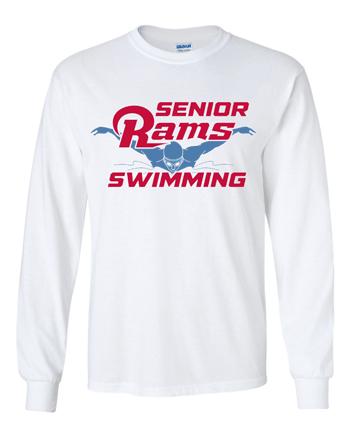 2400- DBQ SENIOR MEN'S SWIMMING White Ultra Cotton® Long Sleeve T-Shirt