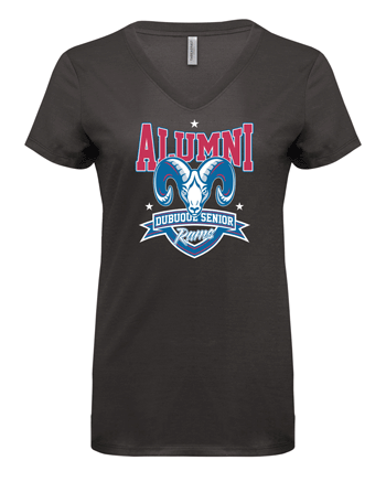 240RV- DBQ SENIOR ALUMNI Coal Threadfast Apparel Ladies' Liquid Jersey V-Neck T