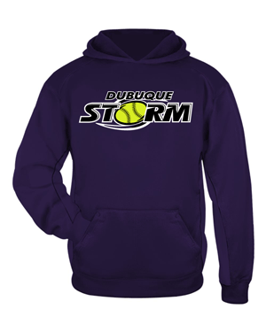 2454- DBQ STORM Youth Performance Fleece Hooded Sweatshirt