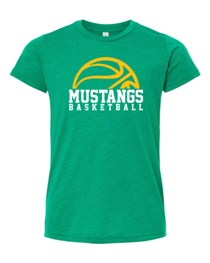 3413Y- MUSTANG BASKETBALL Youth Triblend Tee