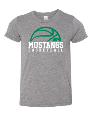 3413Y- MUSTANG BASKETBALL Youth Triblend Tee