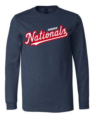 3501- NATIONALS BELLA + CANVAS Heather Navy Unisex Jersey Long Sleeve Tee
