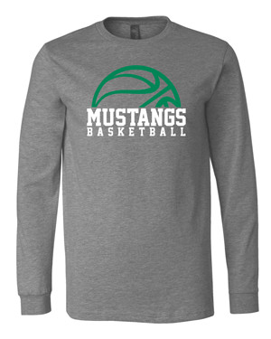3501CVC- MUSTANG BASKETBALL Deep Heather Unisex Heather CVC Long Sleeve Tee
