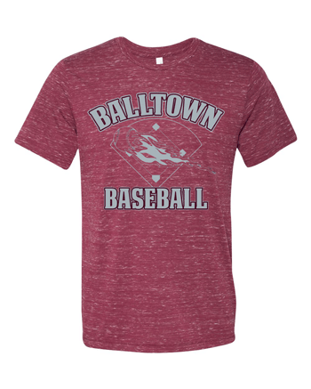 3650- BALLTOWN BASEBALL Maroon BELLA + CANVAS - Unisex Texture Tee