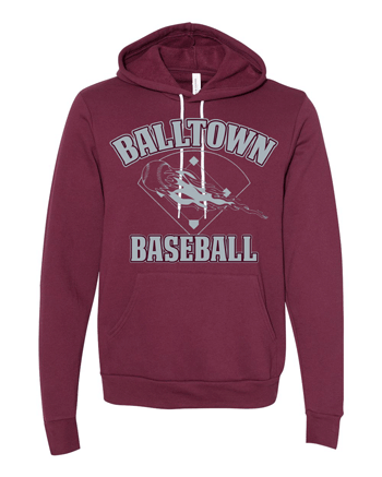 3719- BALLTOWN BASEBALL Maroon  Unisex Sponge Fleece Hoodie