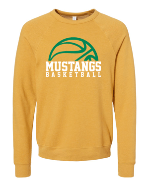 3901- MUSTANG BASKETBALL Unisex Sponge Fleece Raglan Crewneck Sweatshirt