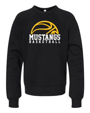 3901Y- MUSTANG BASKETBALL Youth Sponge Fleece Crewneck Sweatshirt