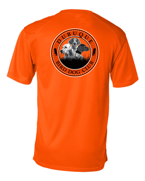 4120- DBQ BIRD DOG CLUB Safety Orange B-Core Sport Shoulders T-Shirt