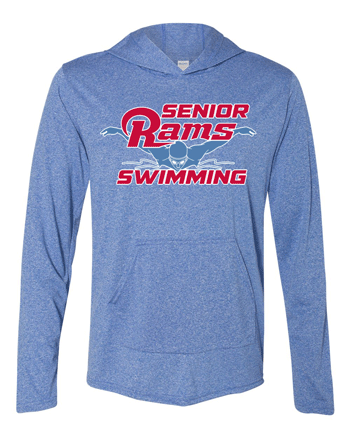 46500- DBQ SENIOR MEN'S SWIM Royal Performance® Hooded Long Sleeve T-Shirt