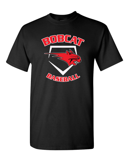 5000- WEST DUBUQUE BOBCAT BASEBALL Black Heavy Cotton T-Shirt