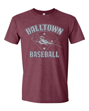 64000- BALLTOWN BASEBALL Maroon Softstyle® T-Shirt