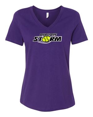 6405- DBQ STORM Women’s Relaxed Jersey V-Neck Tee
