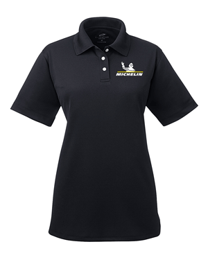 8445L- CAMSO Black- Ladies' Cool & Dry Stain-Release Performance Polo