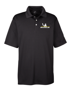 8445- CAMSO Black Men's Cool & Dry Stain-Release Performance Polo