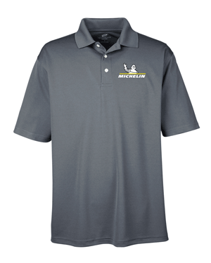8445- CAMSO Charcoal Men's Cool & Dry Stain-Release Performance Polo