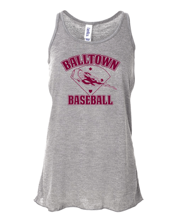 8800- BALLTOWN BASEBALL Grey Women's Flowy Racerback Tank