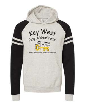 97CR- KEY WEST EARLY CHILDHOOD Varsity Colorblocked Raglan Hooded Sweatshirt