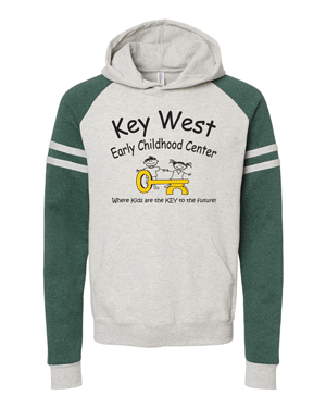 97CR- KEY WEST EARLY CHILDHOOD Varsity Colorblocked Raglan Hooded Sweatshirt