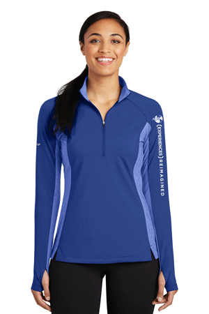 LST854- American Customer Care Ladies Sport-Wick® Stretch Contrast 1/2-Zip Pullover