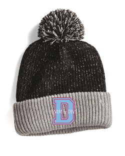 SP70- DBQ SENIOR SWIM 12" Knit Speckled Pom-Pom Beanie