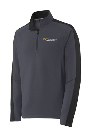 ST861- PLYMOUTH LUBES Textured Colorblock 1/4-Zip Pullover