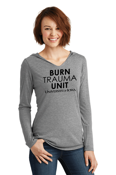 DM139L- U OF I BURN UNIT District Made® Ladies Perfect Tri® Long Sleeve Hoodie