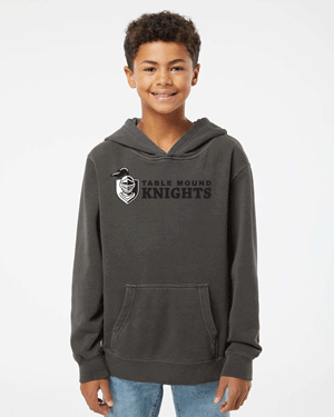 PRM1500Y- TABLE MOUND Youth Midweight Pigment-Dyed Hooded Sweatshirt