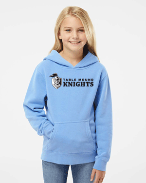 PRM1500Y- TABLE MOUND Youth Midweight Pigment-Dyed Hooded Sweatshirt