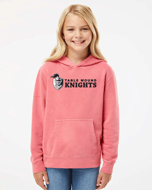 PRM1500Y- TABLE MOUND Youth Midweight Pigment-Dyed Hooded Sweatshirt