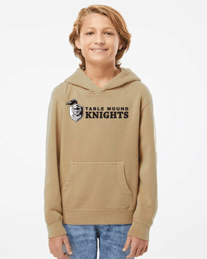 PRM1500Y- TABLE MOUND Youth Midweight Pigment-Dyed Hooded Sweatshirt