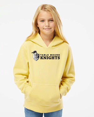 PRM1500Y- TABLE MOUND Youth Midweight Pigment-Dyed Hooded Sweatshirt